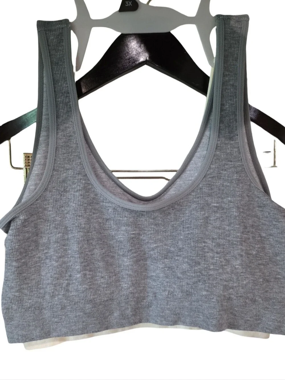 Laura Ashley 3pk‎ Ribbed Active Athletic Lounge Comfy Sports Bras Bralettes 3X